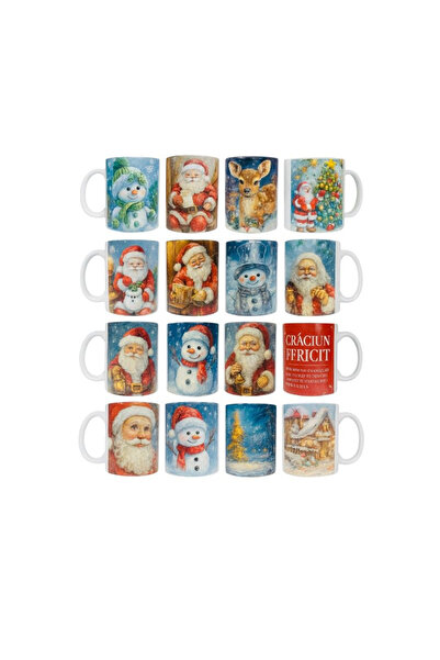 BaoBao Set of 12 Christmas Mugs – Random Mix Models, Premium Ceramics, 330 ml...