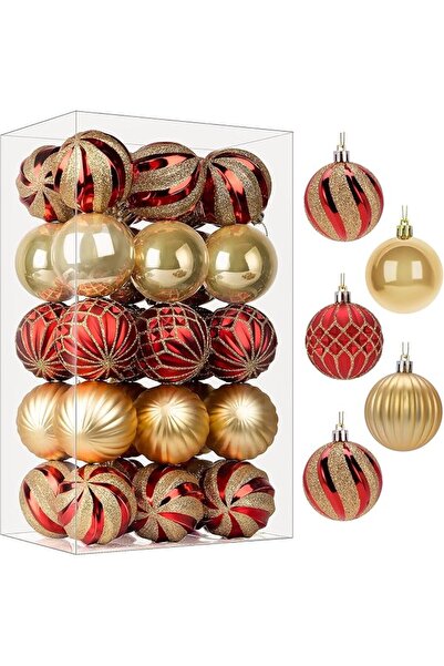 Generic زينة شجرة عيد الميلاد 6 سم، 30 قطعة، كرات ملونة مقاومة للكسر لشجرة عي...