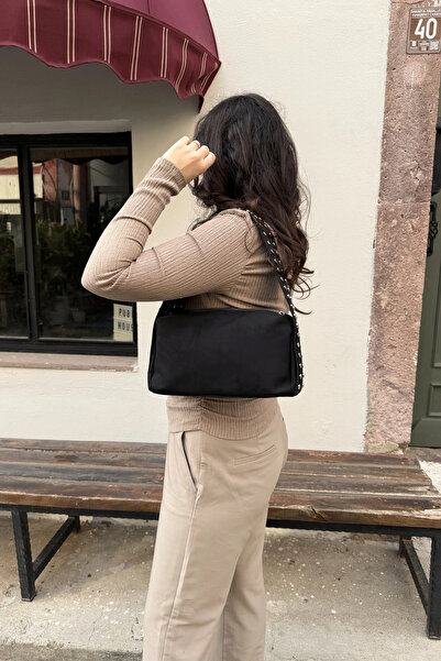 LEONAS Γυναικεία τσάντα χειρός και ώμου με λεπτομέρεια με καρφιά Lisbon ST0037