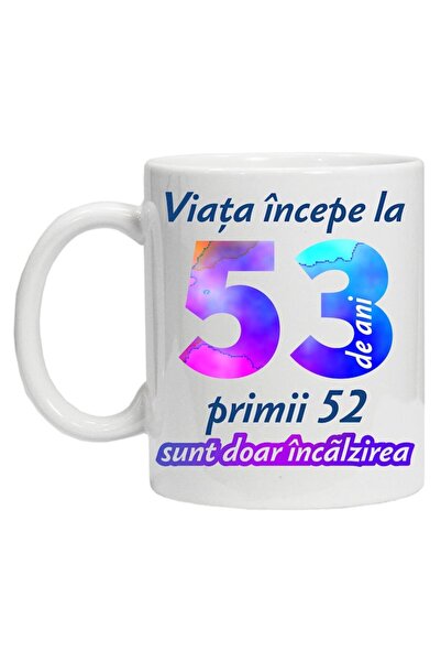 CRD PRINT Personalized mug 'Life begins at 53', CRD PRINT, 330ml, white