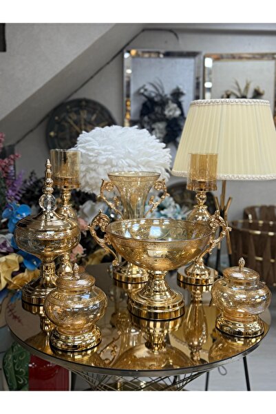 city gold 7 Parça Salon Seti Konsol Takımı Dekoratif