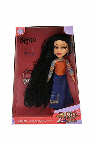 BaoBao Brato Fashion doll with very long black hair, casual outfit and access...