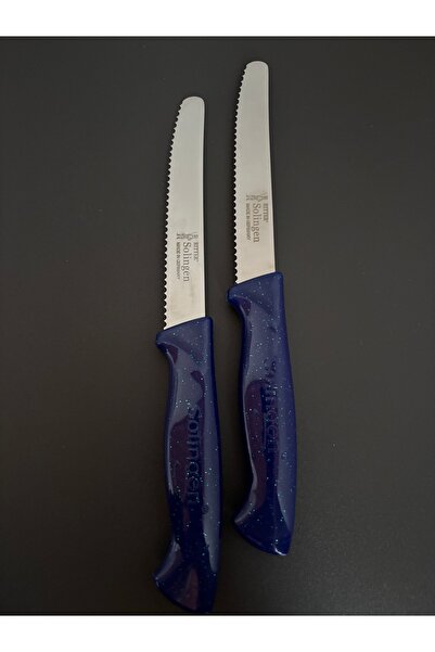 Solingen Tırtıklı Sebze Ve Doğrama Bıçağı Mavi 2'li