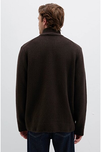 Mavi M0710380 Half Zip Pullover Half Zipper Men's Sweatshirt Brown