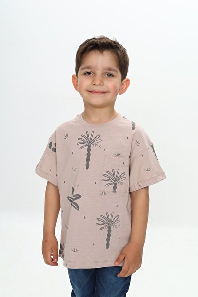 Toontoy Tricou cu mânecă scurtă pentru băieți, cu imprimeu și guler rotund - ...