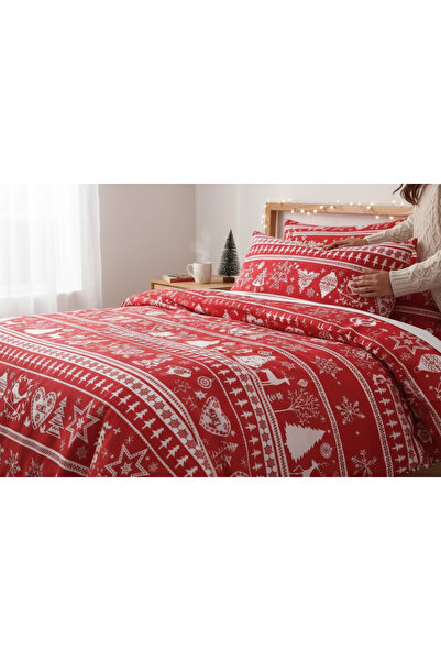 Comfort Craft Red Mature Duvet Cover Set Double Size Snowmas