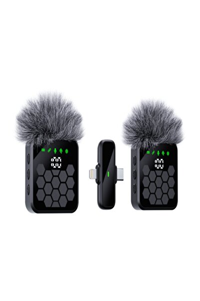 Generic 2 In 1 Long Endurance Lavalier Wireless Microphone For Vlog Recording Live Streaming - QY66