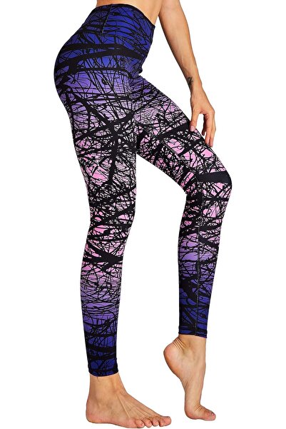 COOLOMG Colanți sport pentru femei cu buzunare, pantaloni de yoga cu talie în...