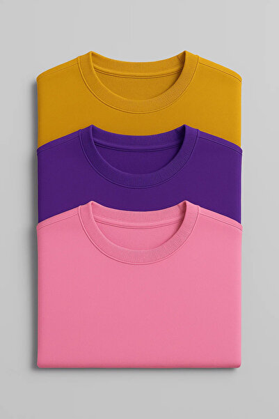 COMBİNE MİCHAİL Men's Casual Basic Crew Neck 3-Piece Sweater