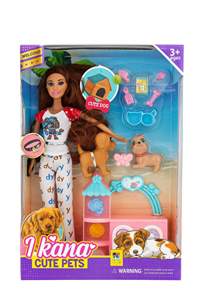 BaoBao Păpușa I Kana Cute Pets cu 2 căței și accesorii, set de joacă pentru f...