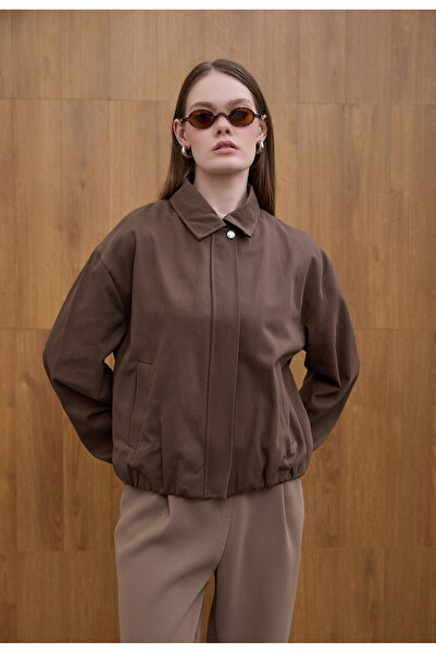 Birgül Bektaş Μπουφάν από γκαμπαρντίνα με κορδόνι χακί