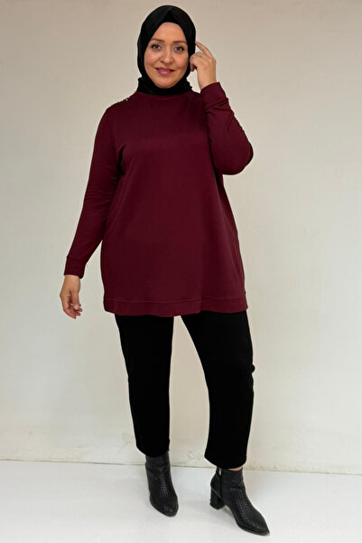 Eslina 58171 Κρυστάλλινο τουνίκ με πέτρινη λεπτομέρεια στον ώμο - Βουργουνδία