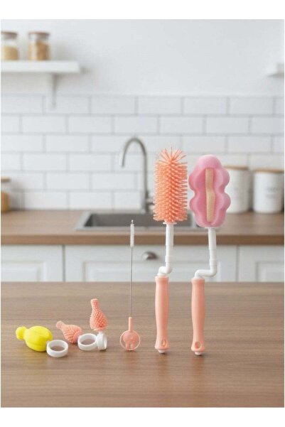 Roomlyne مجموعة فرشاة تنظيف زجاجات الرضاعة والحلمات الأساسية المكونة من 5 قطع