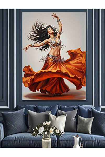 KanvasSepeti Γυναίκα που χορεύει Υψηλής ποιότητας ελαιογραφία Με υφή Καμβάς ζ...