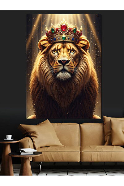 KanvasSepeti Gülen Aslan Lider Pictură în ulei de înaltă calitate texturat Pâ...