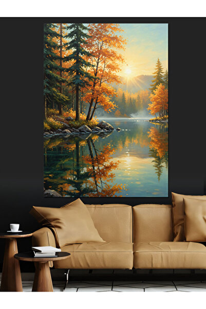 KanvasSepeti Pădurea de toamnă Pictură în ulei de înaltă calitate texturat Ca...