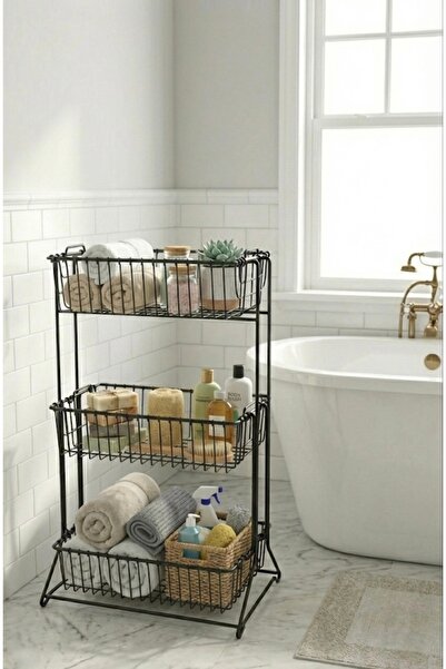 özmert منظم للحمام والمطبخ بثلاث طبقات باللون الأسود