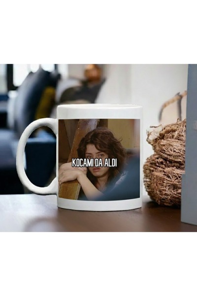 sartre art Yaprak Dökümü Leyla Kocamı da Aldı Tasarımlı Porselen Kupa Bardak