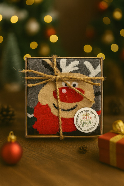 MEKİK BUTİK Коледен подарък в кутия - унисекс коледен чорап - подарък в кутия