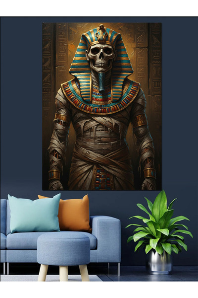 KanvasSepeti Zeul Egiptului Pictură în ulei de înaltă calitate texturat Canva...