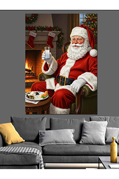 KanvasSepeti Дядо Коледа Раки Висококачествена маслена боя Текстура Платно Пл...