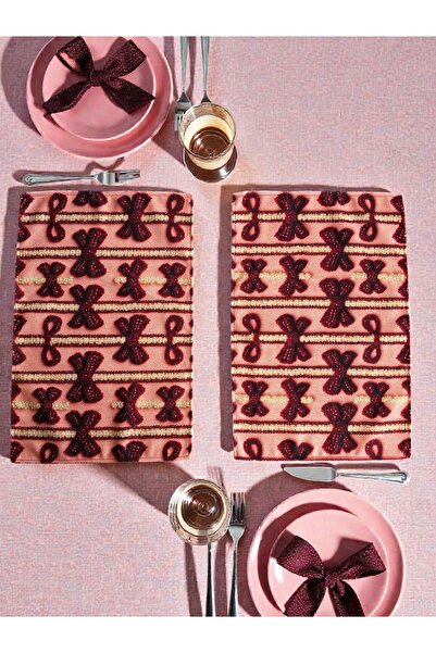 MAİSON ALİSA Fiyonk Desen 2 adet Amerikan Servis 30 x 45 cm Supla Kumaş