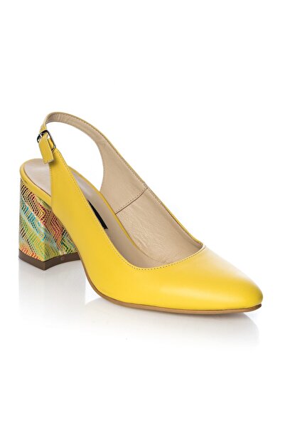 Catinca Shoes Sandale damă din piele naturală – Toc galben cu mozaic – V 7 GTM