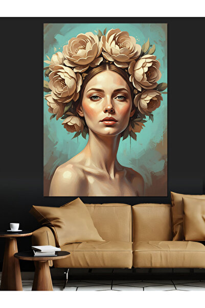 KanvasSepeti Με λουλουδάτα μαλλιά Υψηλής ποιότητας ελαιογραφία Με υφή Καμβάς ...