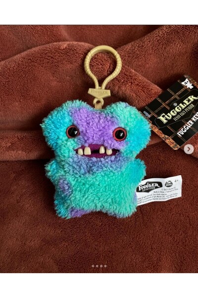 TOYFEST Zuru Fuggler Keychain Turquoise Purple Mixed Funny Face Collectible Toy 11cm