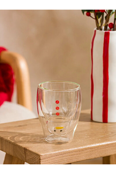 LC Waikiki Double Wall B Printed Glass Mug 300 ml