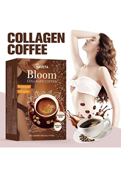 NAVETA 10 bags-Bloom Collagen Coffee 100% Organic and Glutathione, Diet Coffee Slimming Coffee