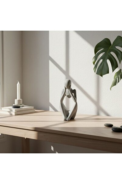 Fiyera Home Beton Gri Kolyelik Dekoratif Figür Biblo