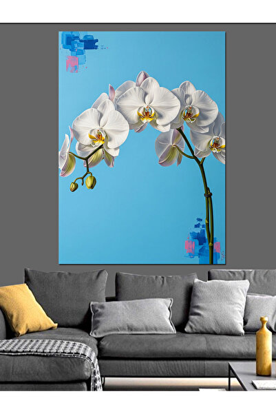 KanvasSepeti Orhidee albastră Pictură în ulei delicată de înaltă calitate tex...