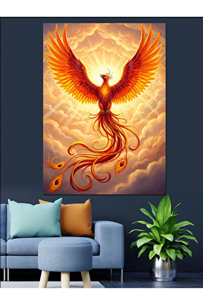 Artmeg Pânză decorativă Legenda Phoenixului în ascensiune - Tablou din lemn MDF
