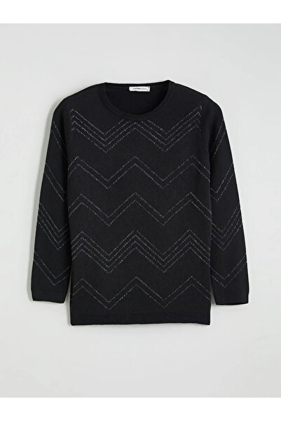 LC Waikiki Crew Neck Patterned Women's Knitwear Sweater