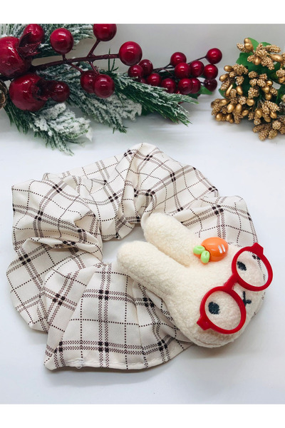 İnDerin Plaid Miffy Patterned Rubber Buckle Set of 2 Bagel Buckles