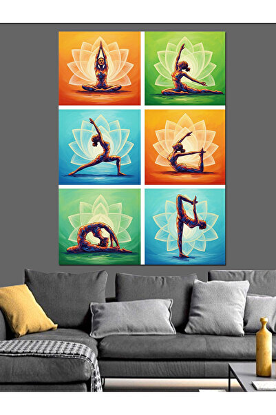 KanvasSepeti Poze de yoga Pictură în ulei de înaltă calitate texturat Canvas ...