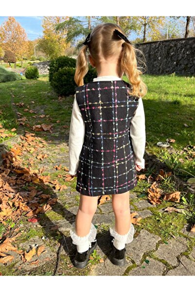 Polente Girl's Tweed Fabric Dress - Badi Included