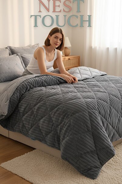 Nest Touch Cloud Çift Kişilik Jakarlı Wellsoft Uyku Seti (Lastikli Çarşaflı, ...