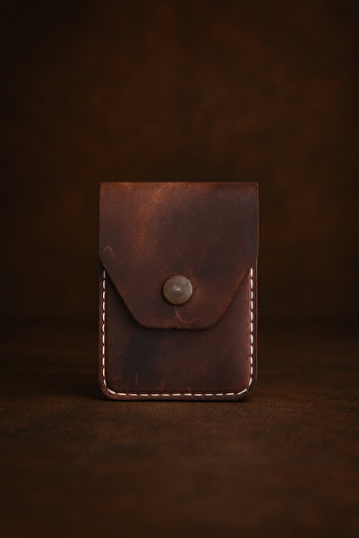 Colermi Genuine Leather Handmade Vintage Card Holder – Small Size Minimalist Wallet – 6 Card Capacity Card Holder