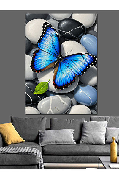 KanvasSepeti Black White Stones Pictură în ulei de înaltă calitate texturat C...