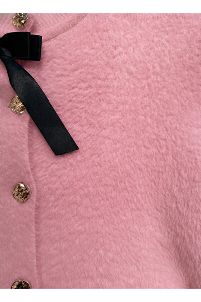 ikomteks Soft and Stylish Knit Cardigan with Bow Detail