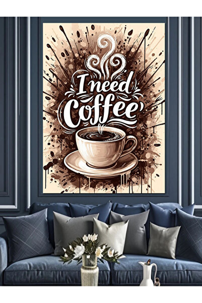 KanvasSepeti Coffee Bean Vopsea în ulei de înaltă calitate texturat Canvas Ca...