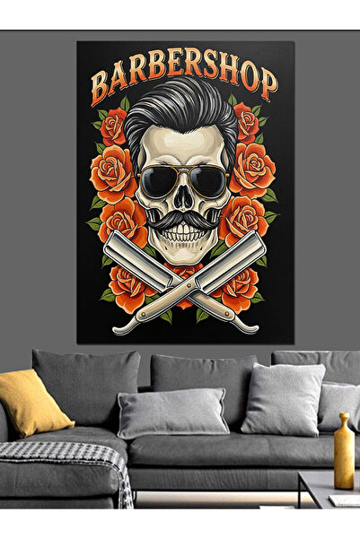 KanvasSepeti Craniu de berber Pictură în ulei de înaltă calitate texturat Can...