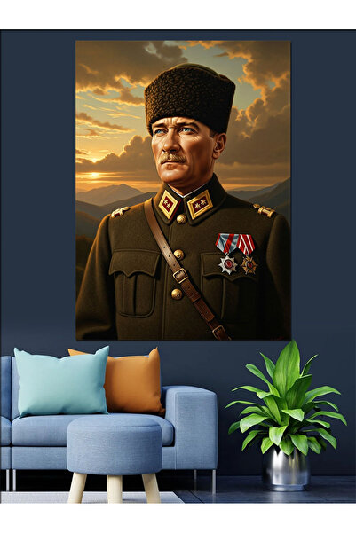 KanvasSepeti Mustafa Kemal Pictură în ulei de înaltă calitate texturat Canvas...