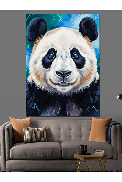 KanvasSepeti Portret cu panda Pictură în ulei de înaltă calitate texturat Pân...