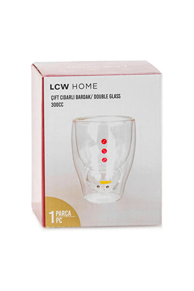 LC Waikiki Double Wall B Printed Glass Mug 300 ml