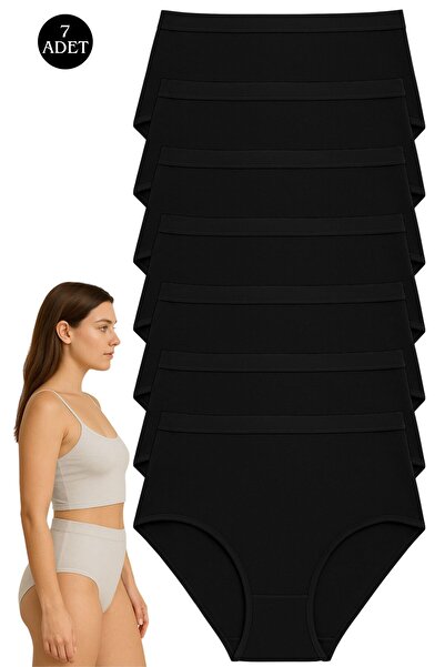 ExLove 7-Pack Women's Stretch Fabric Basic High Waist Bato Panties