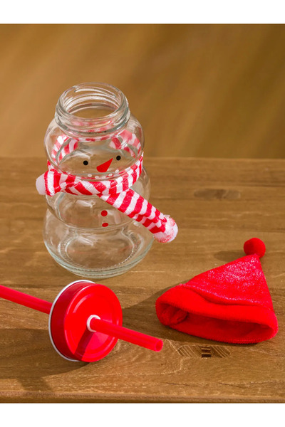 LC Waikiki Christmas Themed Glass Cup with Straw 250 ml