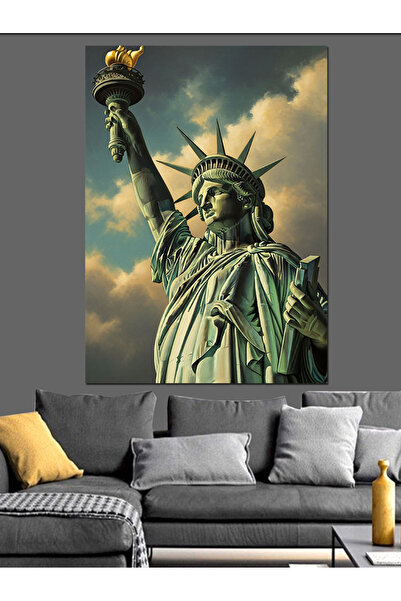 KanvasSepeti Statuia Libertății Pictură în ulei de înaltă calitate texturat C...